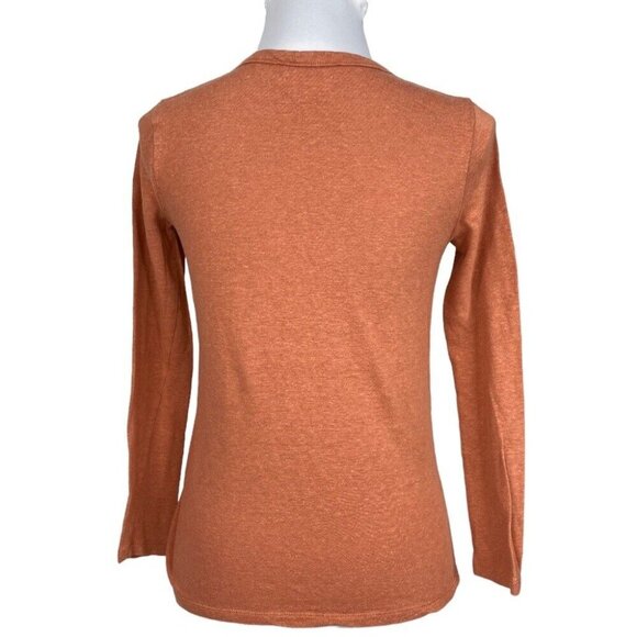 Madewell Women’s Orange Soundcheck Side Tie Long Sleeve Casual Tee Small/C32 - Picture 4 of 8